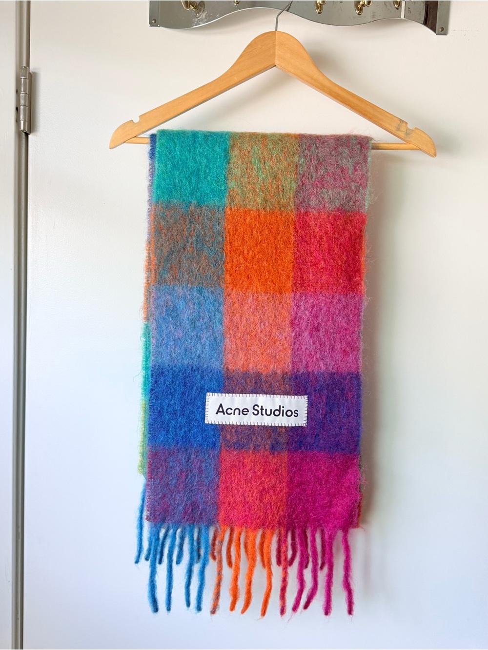 Acne Studios Plaid Mohair Scarf